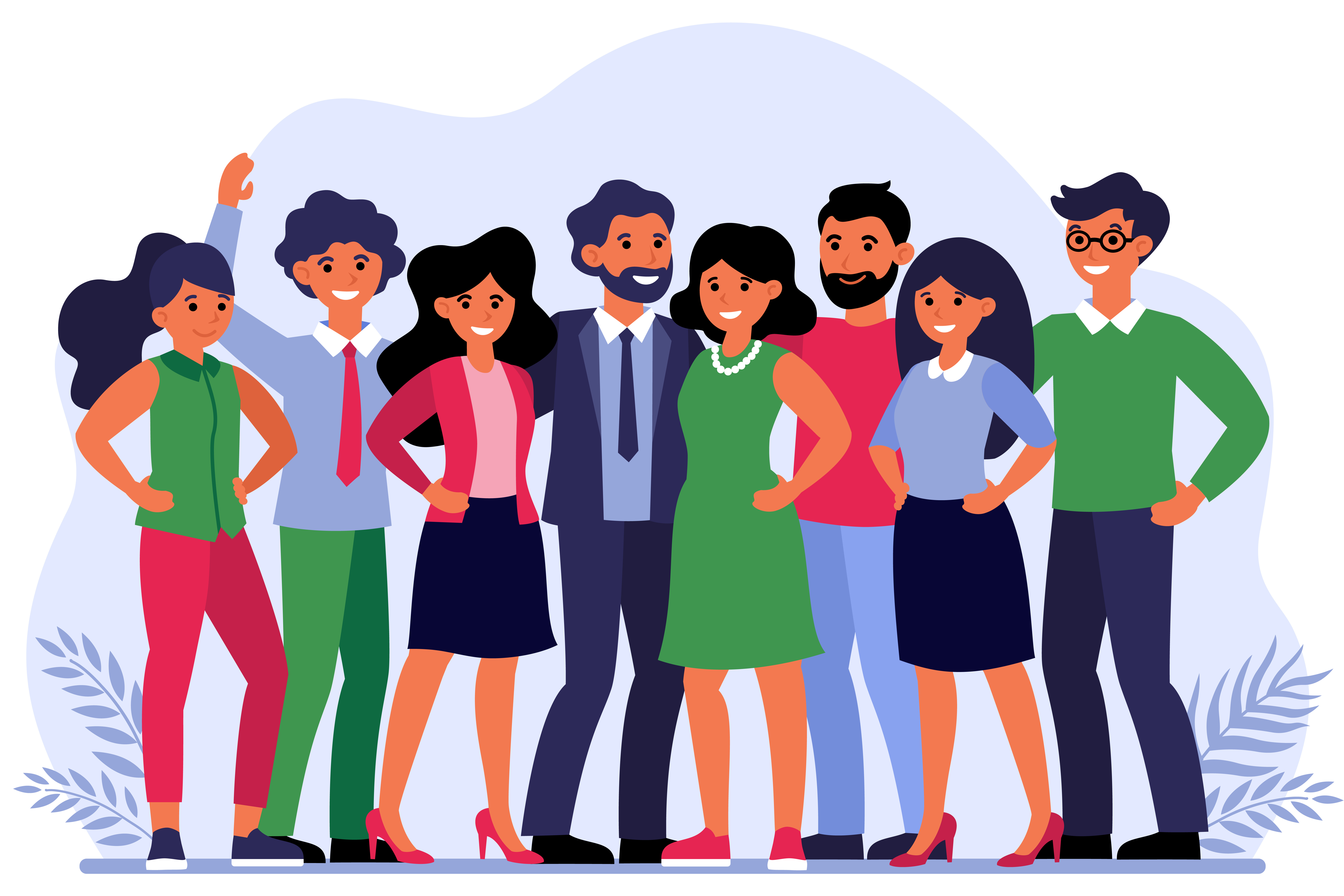 Team collaborating in office